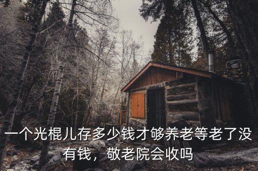 一個(gè)光棍兒存多少錢才夠養(yǎng)老等老了沒有錢，敬老院會(huì)收嗎