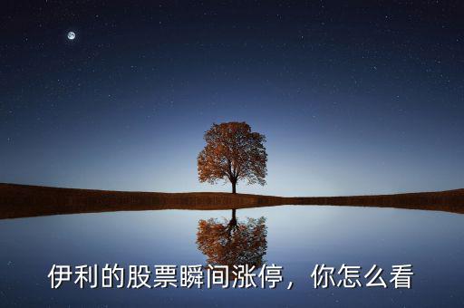 伊利的股票瞬間漲停，你怎么看