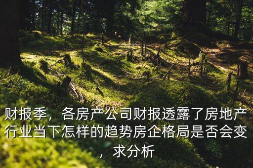 財(cái)報(bào)季，各房產(chǎn)公司財(cái)報(bào)透露了房地產(chǎn)行業(yè)當(dāng)下怎樣的趨勢(shì)房企格局是否會(huì)變，求分析