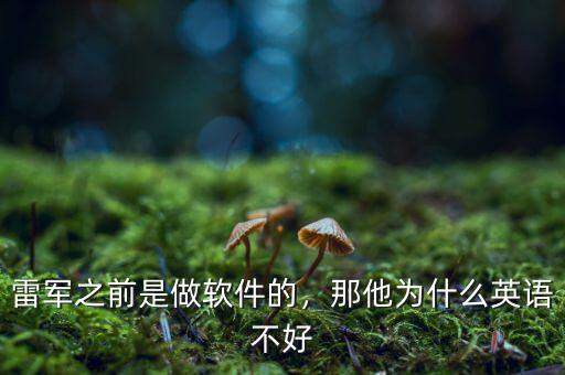 雷軍之前是做軟件的，那他為什么英語不好
