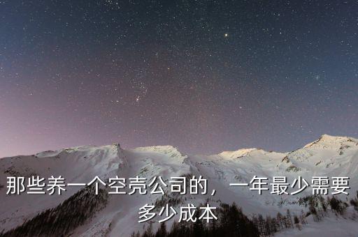 那些養(yǎng)一個(gè)空殼公司的，一年最少需要多少成本