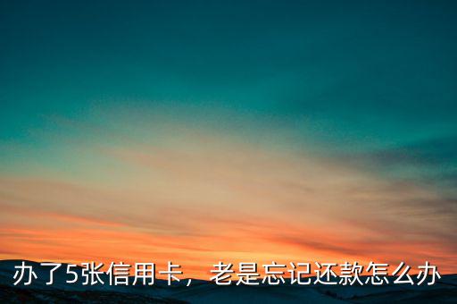辦了5張信用卡，老是忘記還款怎么辦