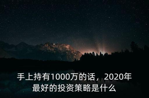 手上持有1000萬(wàn)的話，2020年最好的投資策略是什么