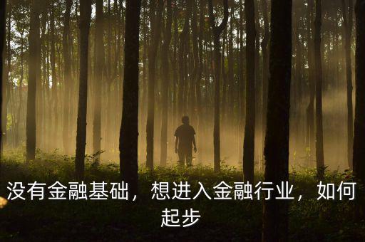 沒(méi)有金融基礎(chǔ)，想進(jìn)入金融行業(yè)，如何起步