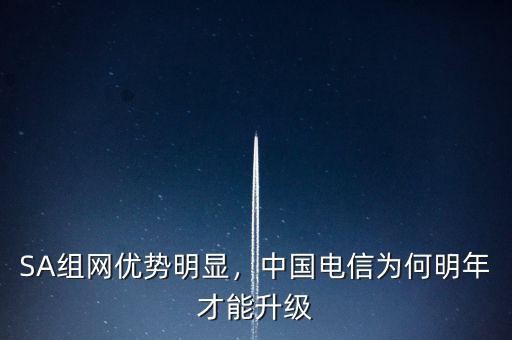 SA組網(wǎng)優(yōu)勢(shì)明顯，中國(guó)電信為何明年才能升級(jí)