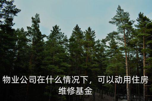 物業(yè)公司在什么情況下，可以動(dòng)用住房維修基金
