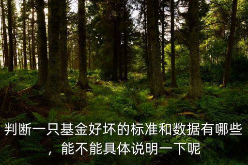 判斷一只基金好壞的標(biāo)準(zhǔn)和數(shù)據(jù)有哪些，能不能具體說明一下呢