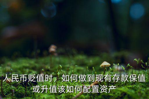 人民幣貶值時(shí)，如何做到現(xiàn)有存款保值或升值該如何配置資產(chǎn)
