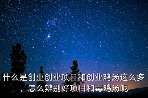 什么是創(chuàng)業(yè)創(chuàng)業(yè)項(xiàng)目和創(chuàng)業(yè)雞湯這么多，怎么辨別好項(xiàng)目和毒雞湯呢
