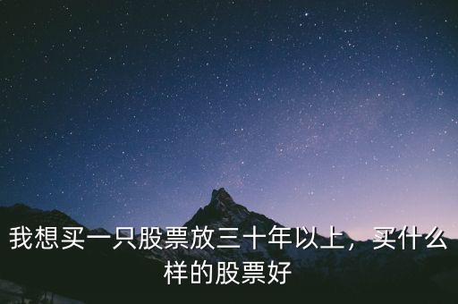 我想買一只股票放三十年以上，買什么樣的股票好