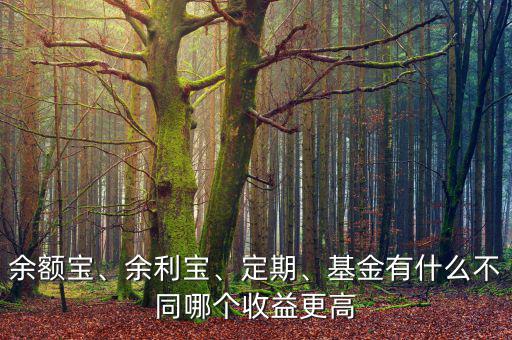 余額寶、余利寶、定期、基金有什么不同哪個(gè)收益更高