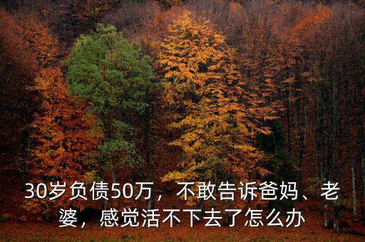 30歲負(fù)債50萬(wàn)，不敢告訴爸媽、老婆，感覺(jué)活不下去了怎么辦