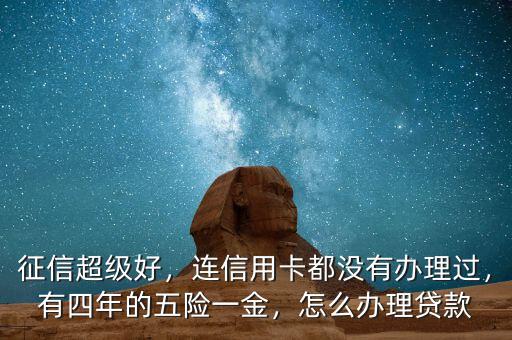 征信超級好，連信用卡都沒有辦理過，有四年的五險一金，怎么辦理貸款