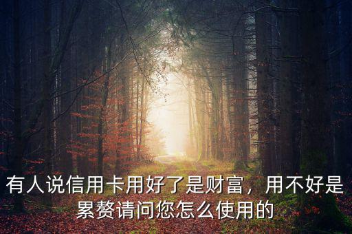 有人說信用卡用好了是財(cái)富，用不好是累贅請問您怎么使用的
