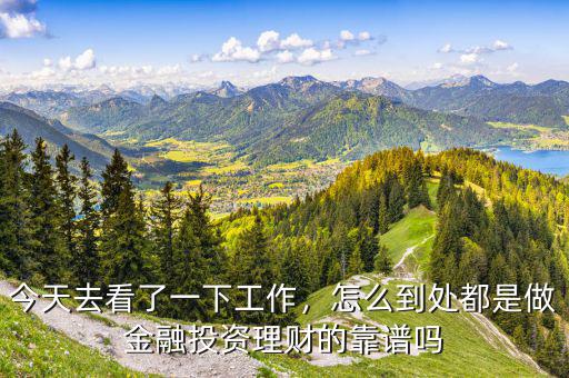 今天去看了一下工作，怎么到處都是做金融投資理財(cái)?shù)目孔V嗎