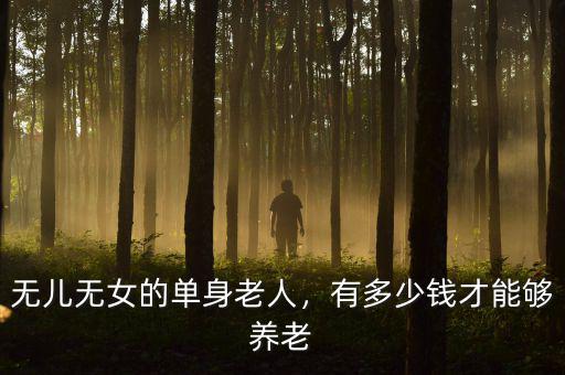 無兒無女的單身老人，有多少錢才能夠養(yǎng)老