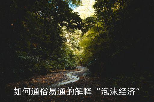 如何通俗易通的解釋“泡沫經濟”