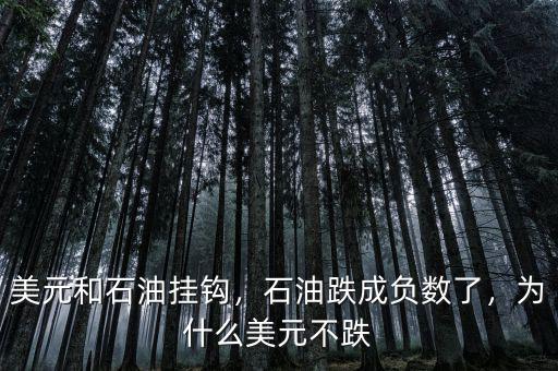 美元和石油掛鉤，石油跌成負數(shù)了，為什么美元不跌