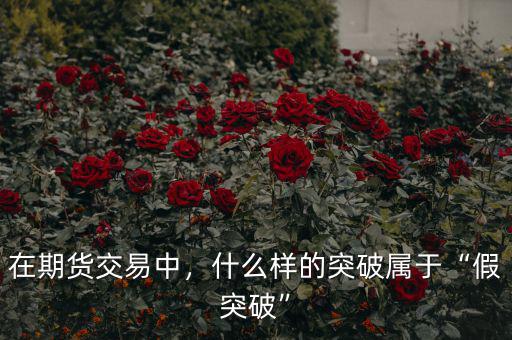 在期貨交易中，什么樣的突破屬于“假突破”
