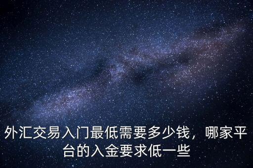 外匯交易入門最低需要多少錢，哪家平臺(tái)的入金要求低一些