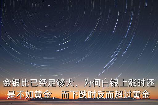 金銀比已經(jīng)足夠大，為何白銀上漲時還是不如黃金，而下跌時反而超過黃金