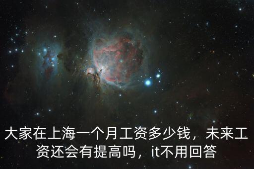大家在上海一個(gè)月工資多少錢，未來(lái)工資還會(huì)有提高嗎，it不用回答