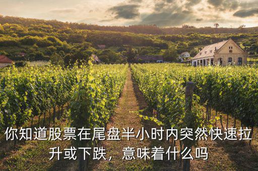 你知道股票在尾盤半小時(shí)內(nèi)突然快速拉升或下跌，意味著什么嗎