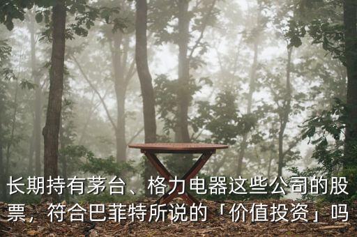 長(zhǎng)期持有茅臺(tái)、格力電器這些公司的股票，符合巴菲特所說(shuō)的「價(jià)值投資」嗎