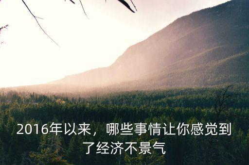 2016年以來，哪些事情讓你感覺到了經(jīng)濟不景氣