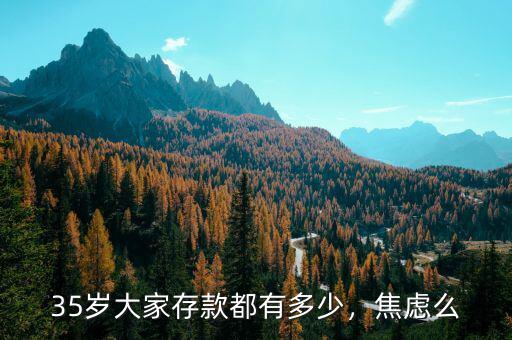 35歲大家存款都有多少，焦慮么