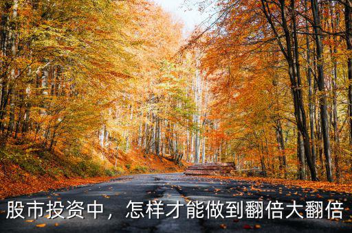股市投資中，怎樣才能做到翻倍大翻倍