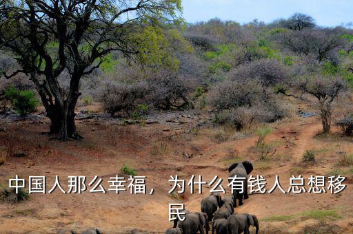 中國人那么幸福，為什么有錢人總想移民