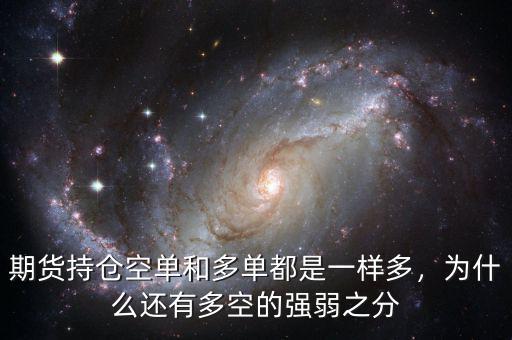 期貨持倉空單和多單都是一樣多，為什么還有多空的強弱之分
