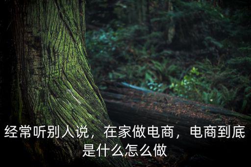 經(jīng)常聽別人說，在家做電商，電商到底是什么怎么做
