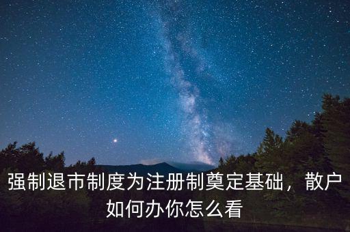 強制退市制度為注冊制奠定基礎(chǔ)，散戶如何辦你怎么看
