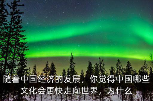 隨著中國經(jīng)濟(jì)的發(fā)展，你覺得中國哪些文化會更快走向世界，為什么