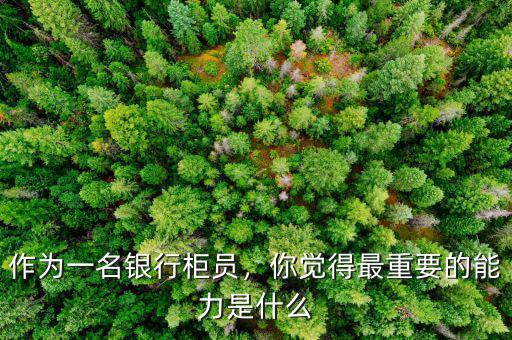 作為一名銀行柜員，你覺得最重要的能力是什么