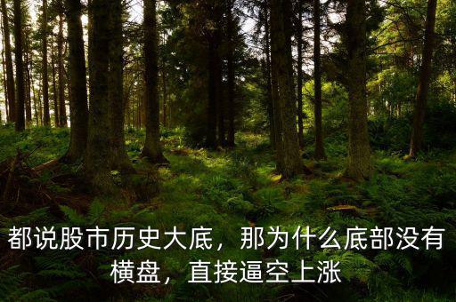 都說股市歷史大底，那為什么底部沒有橫盤，直接逼空上漲