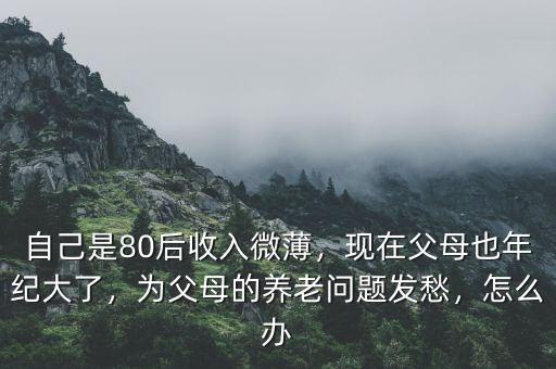 自己是80后收入微薄，現(xiàn)在父母也年紀(jì)大了，為父母的養(yǎng)老問(wèn)題發(fā)愁，怎么辦