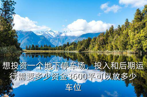 想投資一個地下停車場，投入和后期運行需要多少資金3600平可以放多少車位