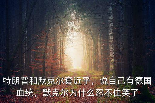 特朗普和默克爾套近乎，說(shuō)自己有德國(guó)血統(tǒng)，默克爾為什么忍不住笑了