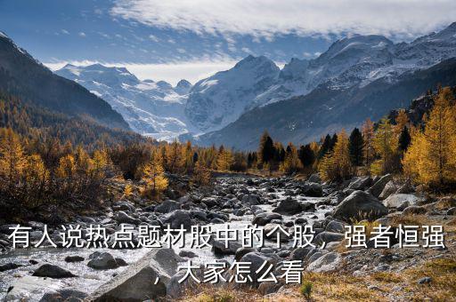 有人說熱點(diǎn)題材股中的個(gè)股，強(qiáng)者恒強(qiáng)，大家怎么看