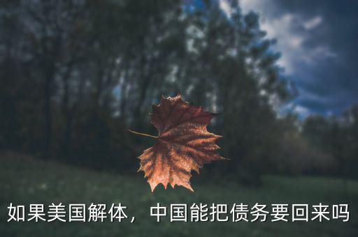 如果美國(guó)解體，中國(guó)能把債務(wù)要回來(lái)嗎