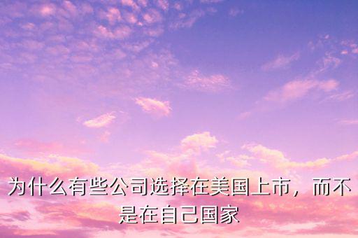 為什么有些公司選擇在美國上市，而不是在自己國家