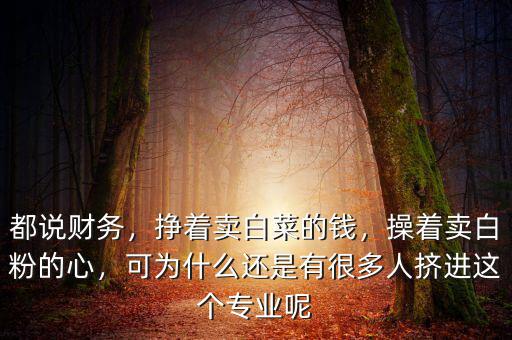 都說財務，掙著賣白菜的錢，操著賣白粉的心，可為什么還是有很多人擠進這個專業(yè)呢