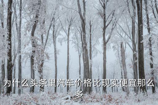 為什么頭條里汽車(chē)價(jià)格比現(xiàn)實(shí)便宜那么多