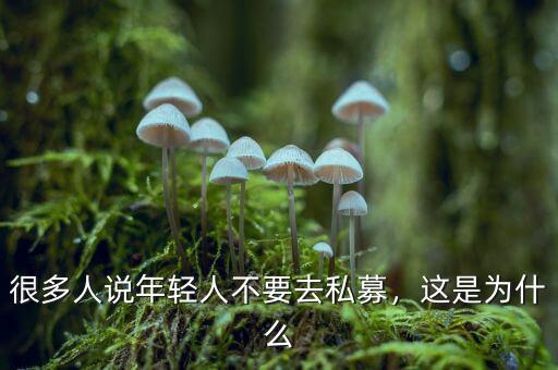 很多人說年輕人不要去私募，這是為什么