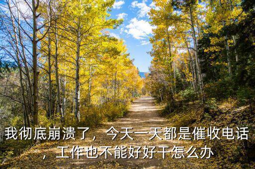 我徹底崩潰了，今天一天都是催收電話(huà)，工作也不能好好干怎么辦