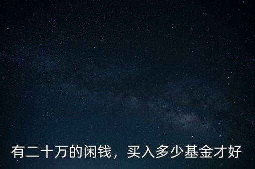 有二十萬的閑錢，買入多少基金才好