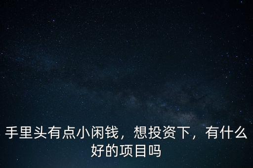 手里頭有點(diǎn)小閑錢，想投資下，有什么好的項(xiàng)目嗎